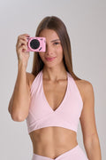 Sculpt Halter Bra — Soft Pink