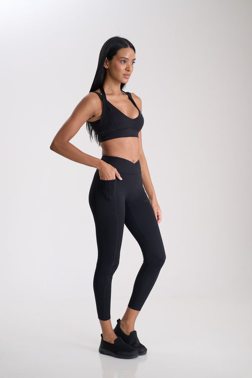 Core Sculpt Bra + Leggings Set – Black