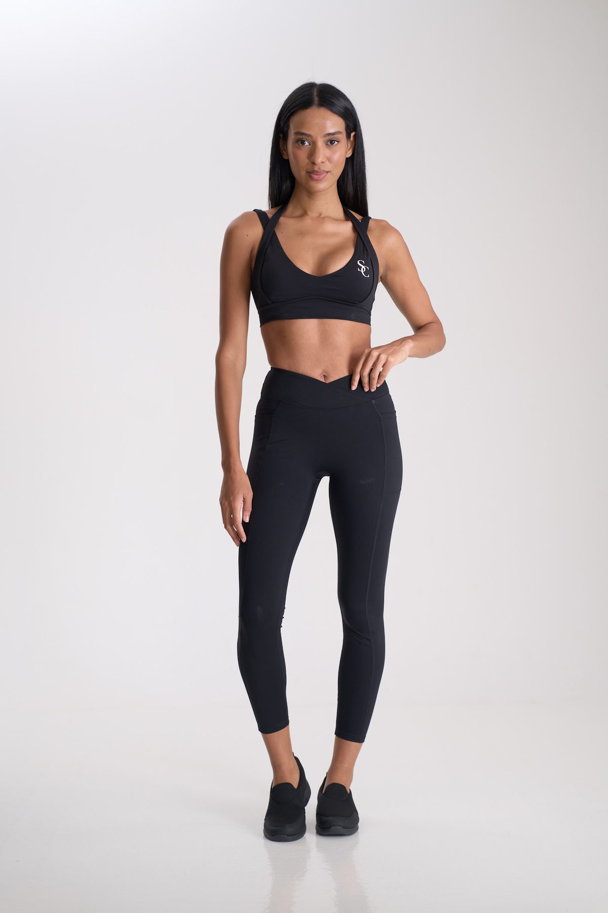 Core Sculpt Bra + Leggings Set – Black